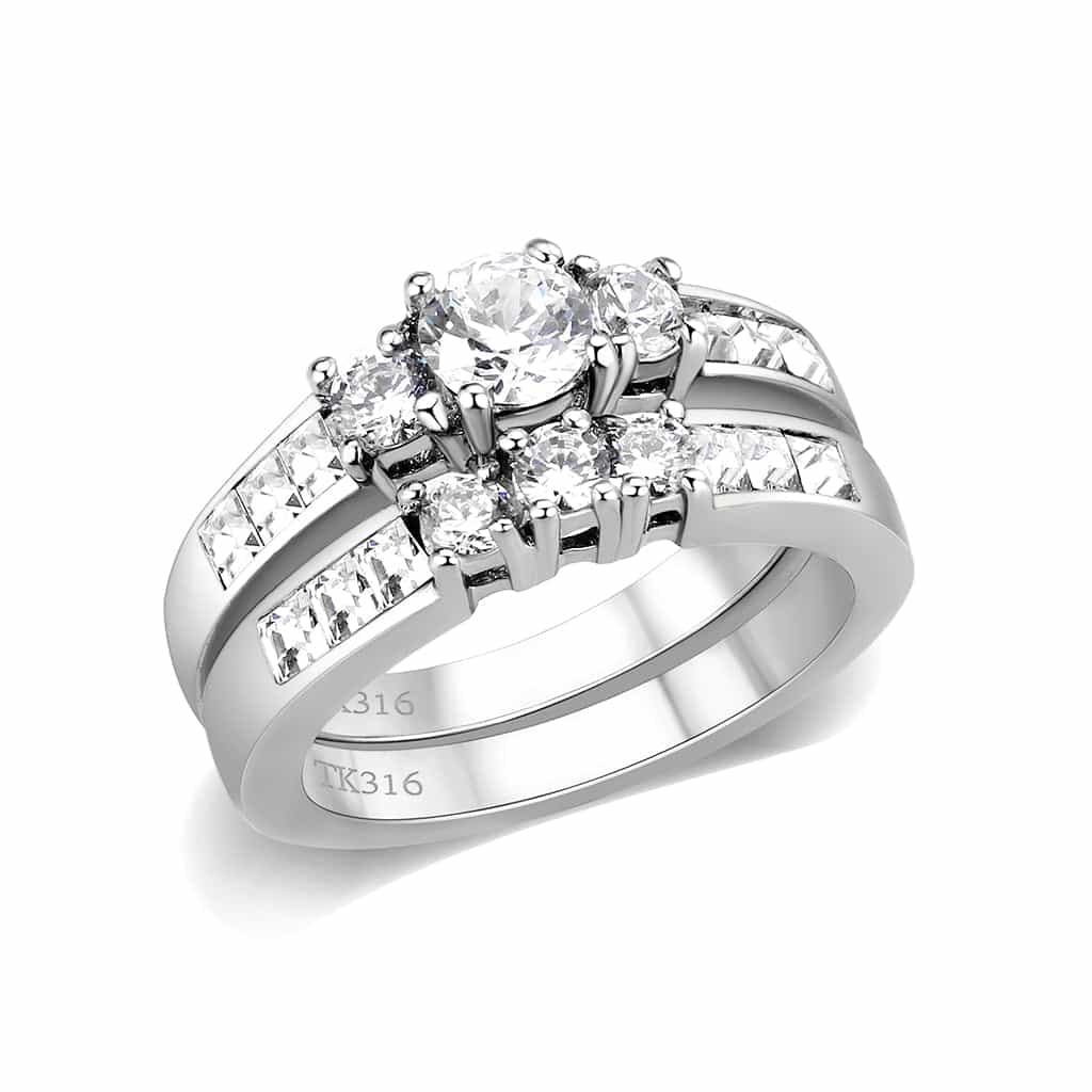 Brass Aquamarine Rhodium Ring view 1