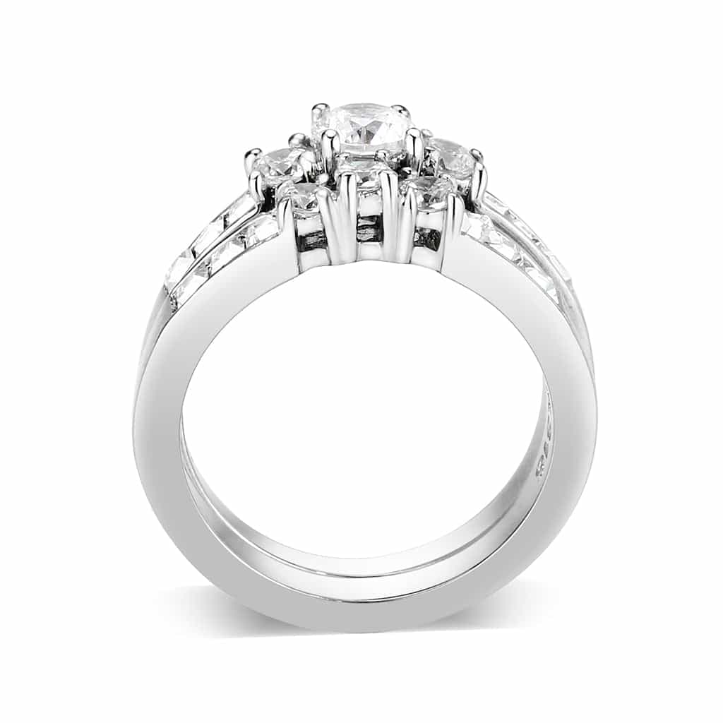Brass Aquamarine Rhodium Ring view 3