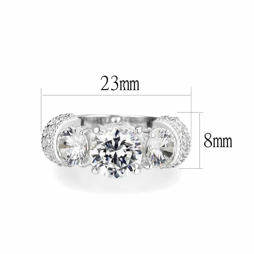Sterling Silver CZ Princess Solitaire Ring view 4