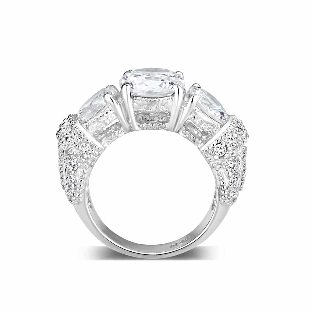 Sterling Silver CZ Princess Solitaire Ring view 6