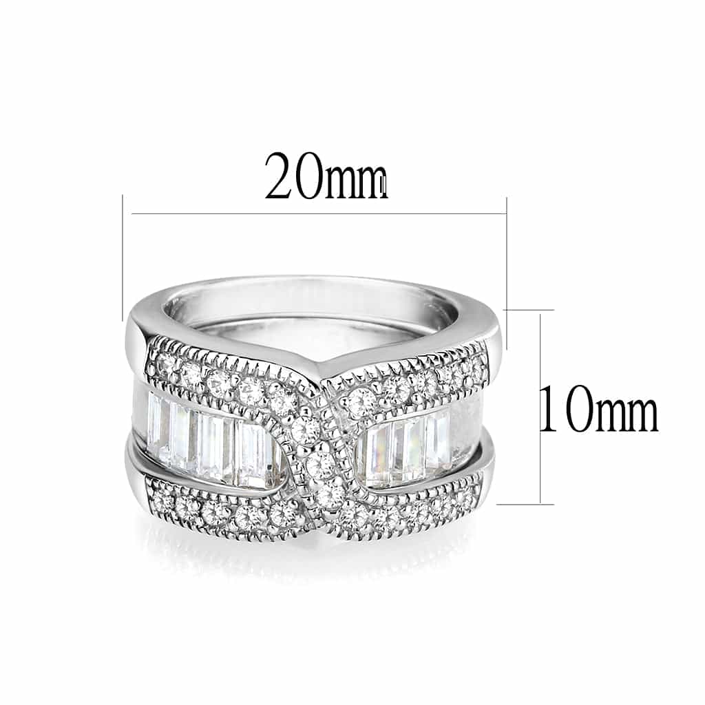 Sterling Silver CZ Center Ring view 4