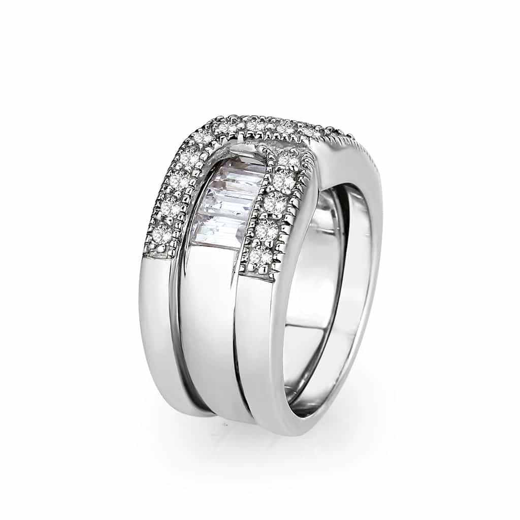 Sterling Silver CZ Center Ring view 8