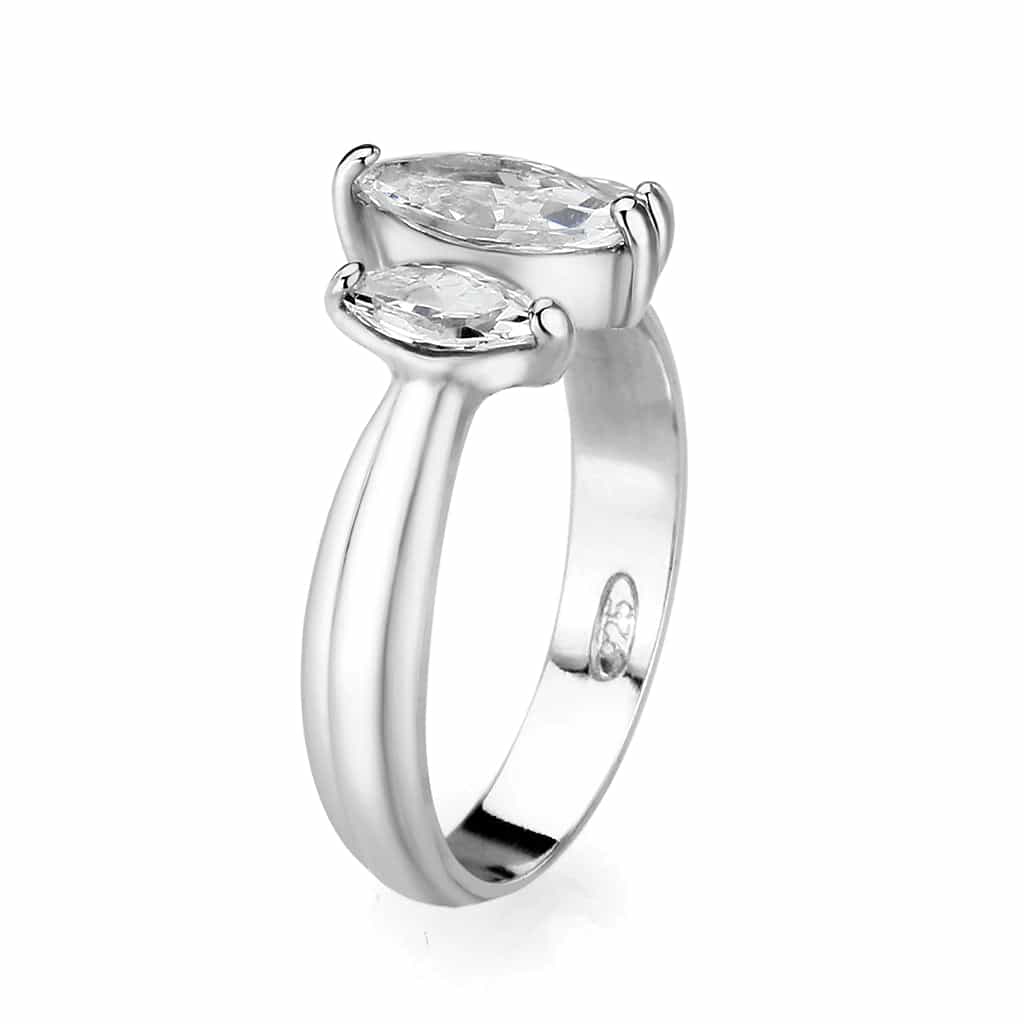 Sterling Silver Clear CZ Band Ring view 8