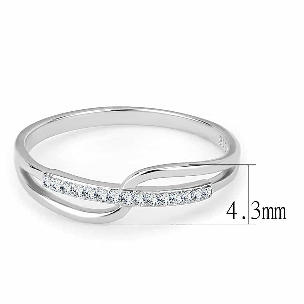 Stainless Steel CZ Round Pave Disc Double Band Ring view 4