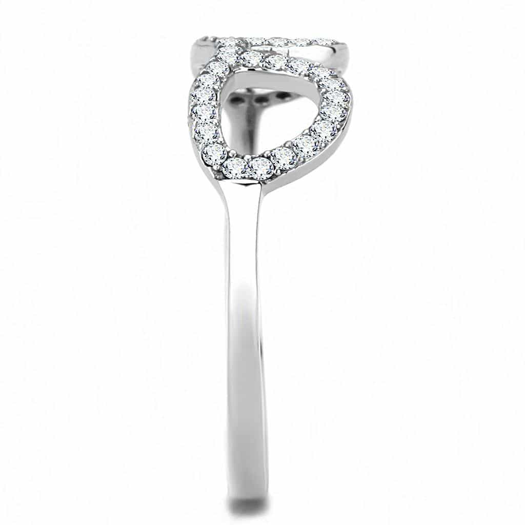 Stainless Steel CZ Pave Infinity Symbol Band Ring view 8