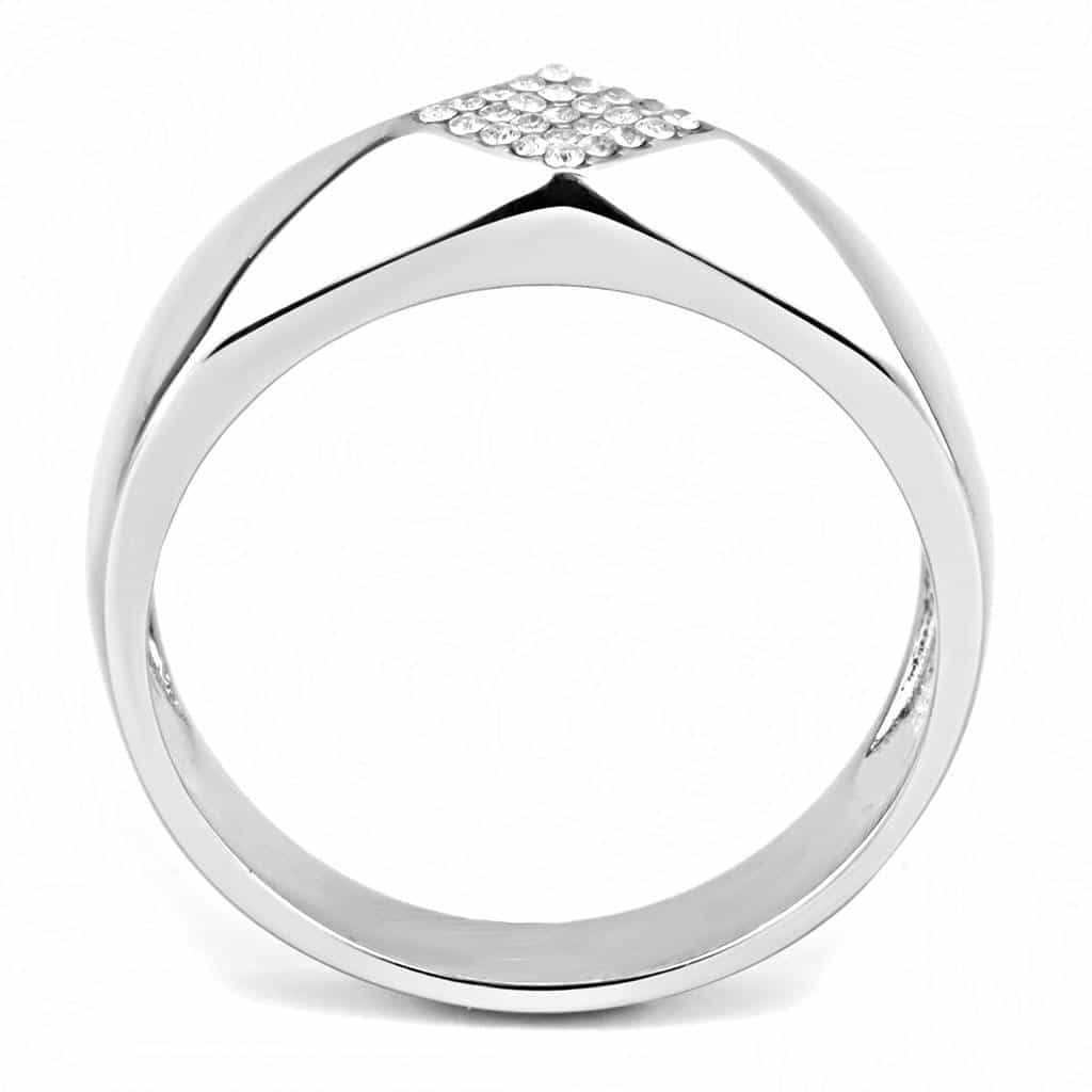 Stainless Steel CZ Pave Cushion Rectangle Men Signet Ring view 6