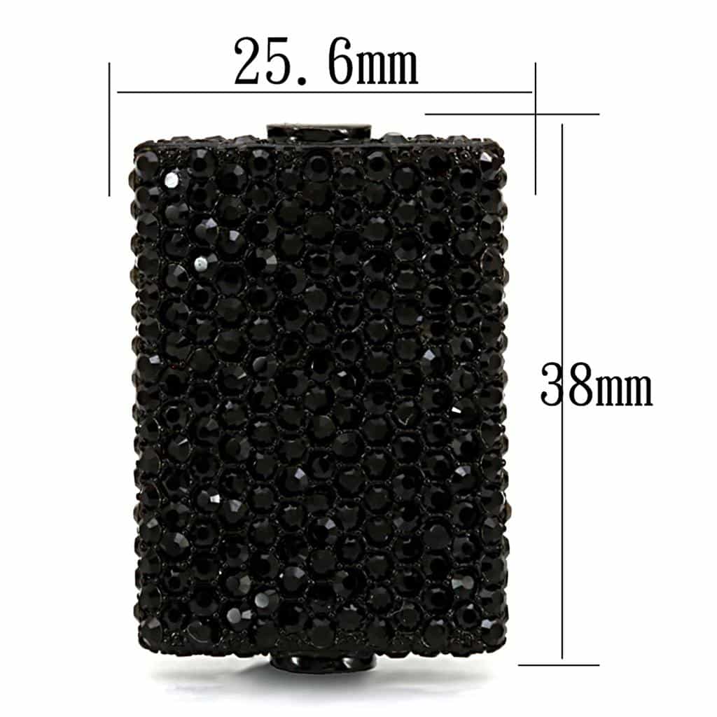 Brass Black CZ Pave Domed Rectangle Cocktail Ring view 4