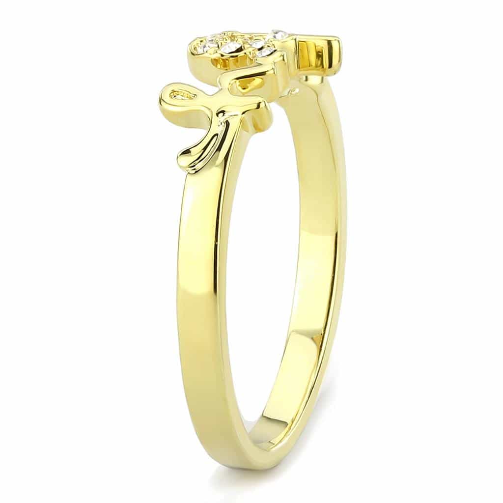 Brass Gold CZ Script Hope Word Ring view 8