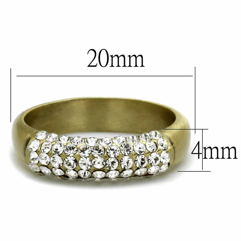 Brass Gold CZ Pave Dome Band Ring view 4