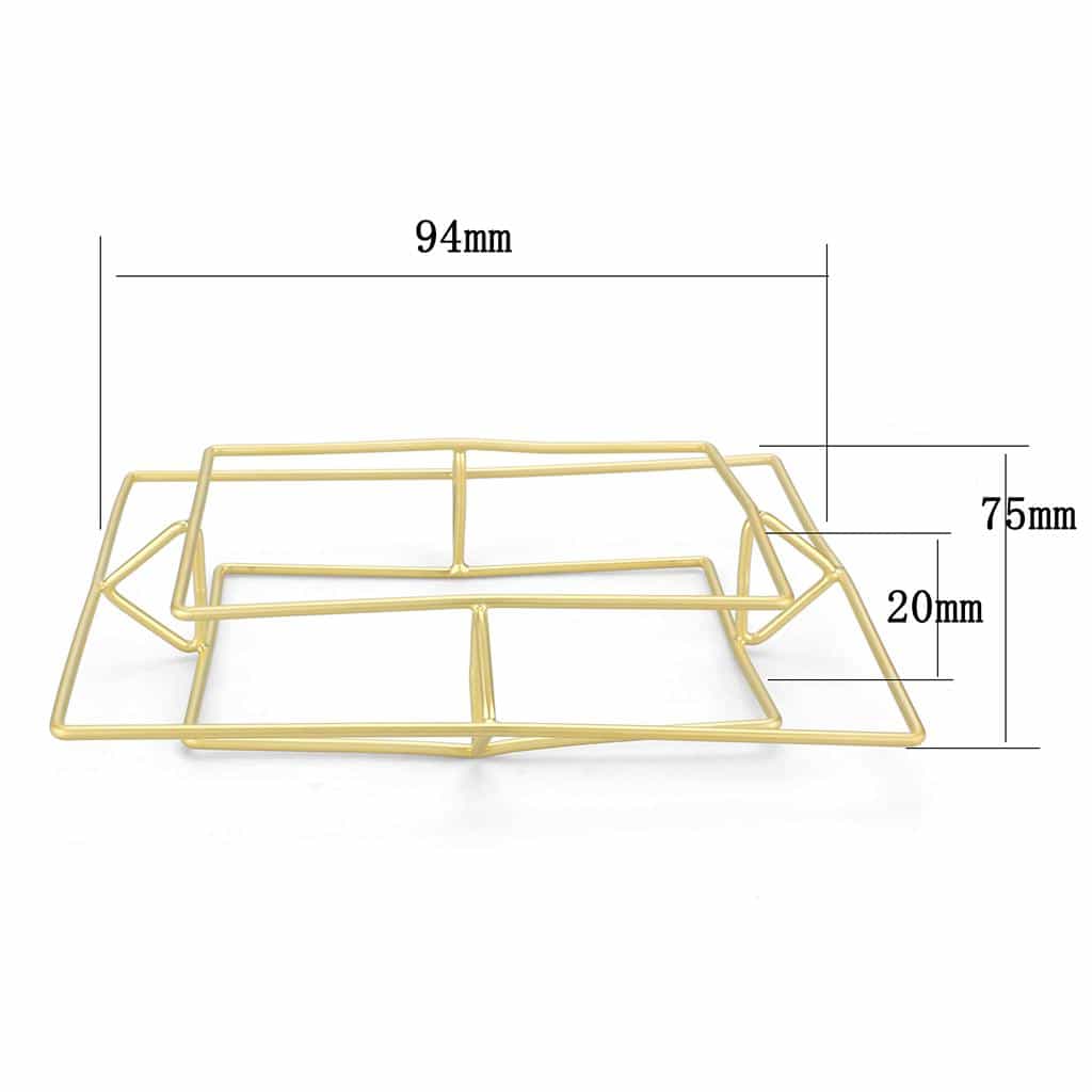 Brass Gold Geometric Double Square Bangle Bracelet view 4