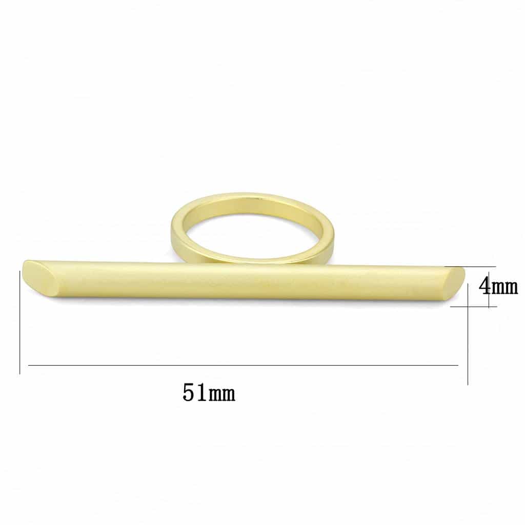Brass Gold Minimalist Bar Circle Ring view 4