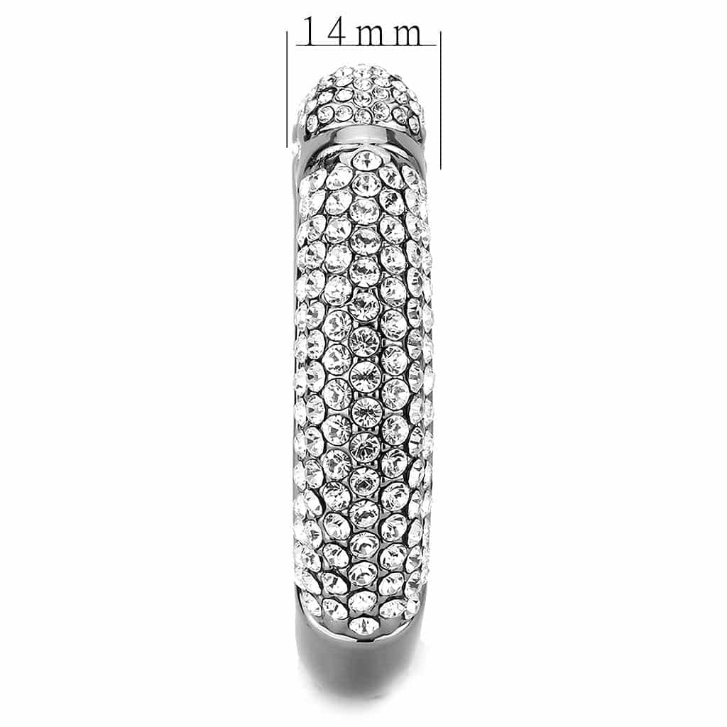 Brass Gunmetal Clear Crystal Pave Cuff Bangle Bracelet LO4291 view 8