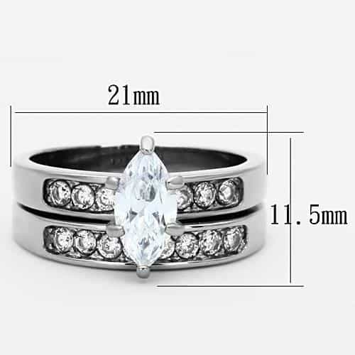Stainless Steel Black Round CZ Halo Pave Ring view 4