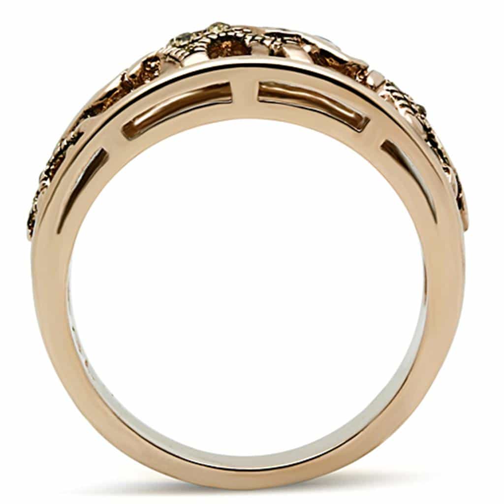 Stainless Steel Rose Gold Elephant Cutout Band Ring view 6