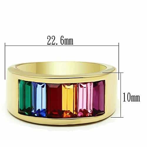 Brass Multi-Color Crystal Ring view 2