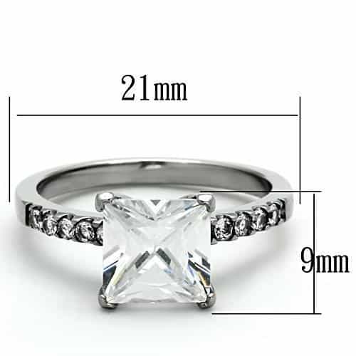 Stainless Steel Solitaire Four Prong Ring view 4
