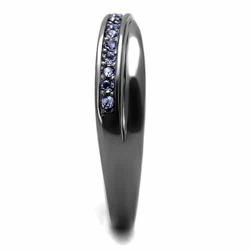 Stainless Steel Tanzanite Purple Crystal Channel Eternity Ring view 6