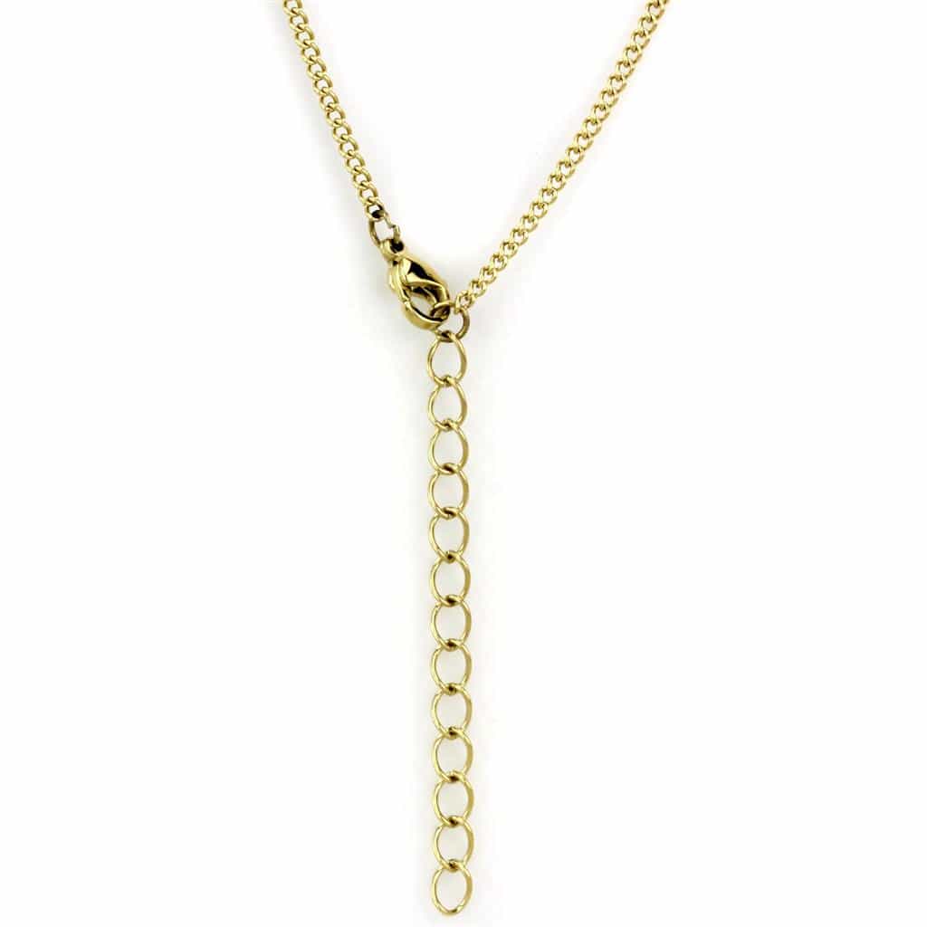Stainless Steel Gold IP Lapis Blue Malachite Multi Necklace view 6