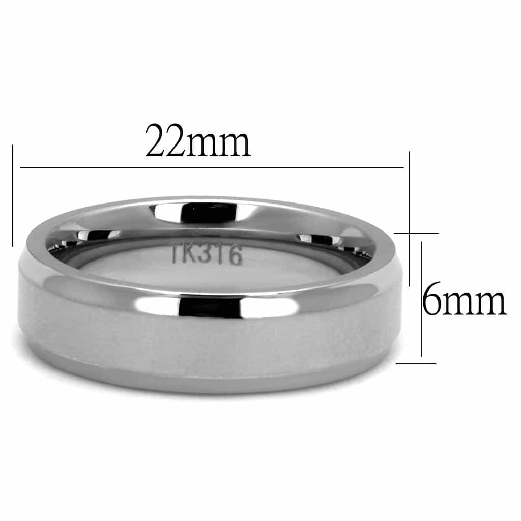 Stainless Steel Polished Satin Dome Comfort Fit Wedding Band Ring view 4