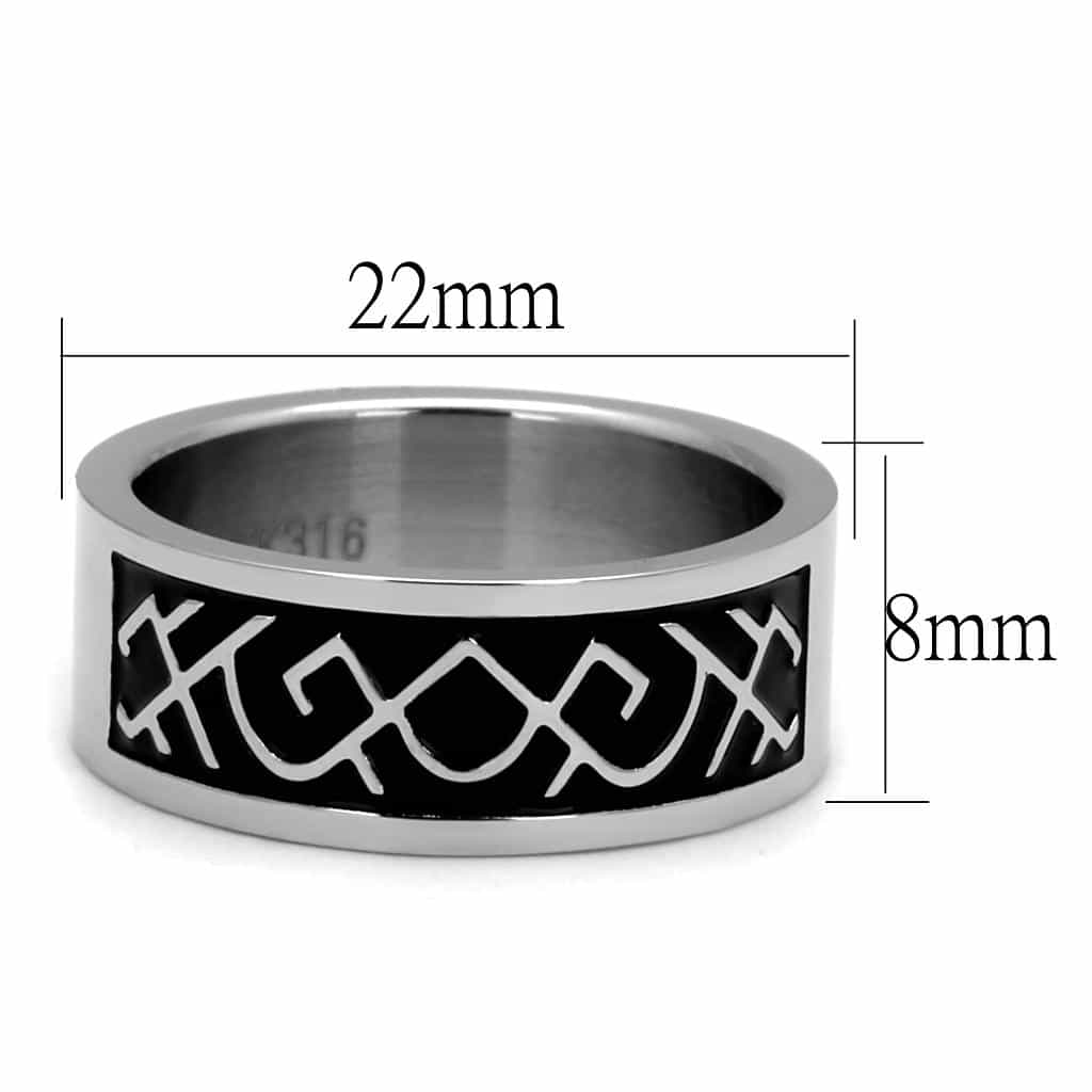 Stainless Steel Black Enamel Celtic Knot Infinity Spinner Ring view 4