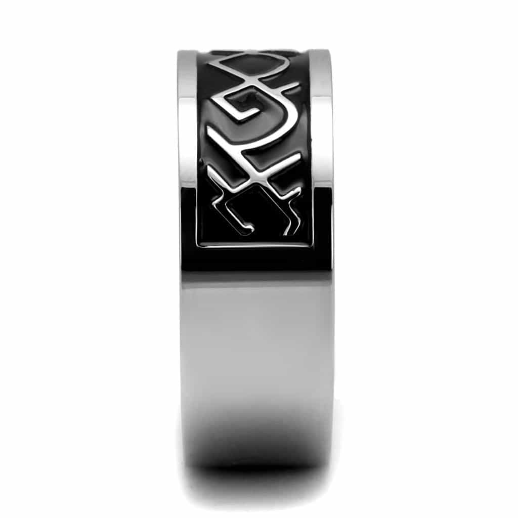 Stainless Steel Black Enamel Celtic Knot Infinity Spinner Ring view 8
