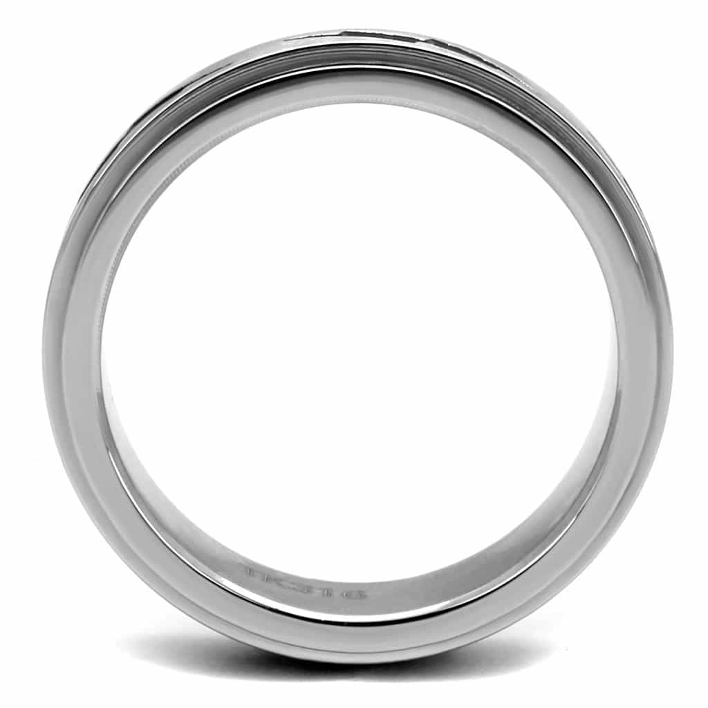 Stainless Steel Lightning Bolt Pattern Spinner Band Ring view 6