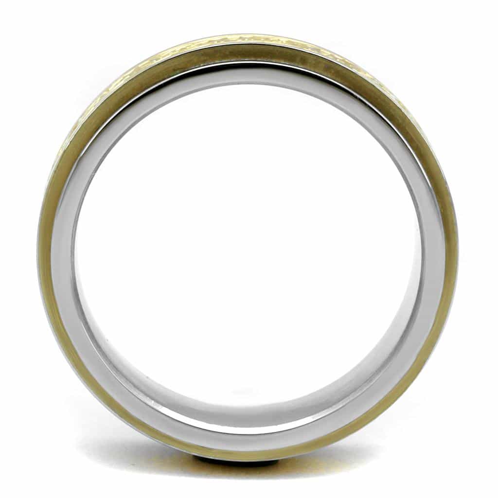 Stainless Steel Two Tone Gold Celtic Knot Scroll Spinner Ring view 6