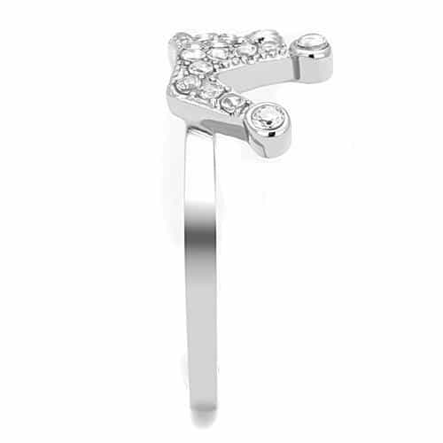 Stainless Steel CZ Pave Crown Tiara Ring view 8