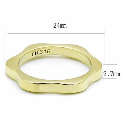 Stainless Steel Gold IP Polished Wavy Scallop Band Ring view 4