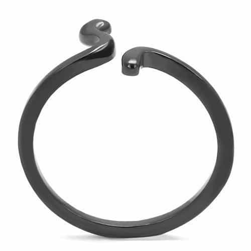 Stainless Steel Black IP Snake Wrap Ring view 6