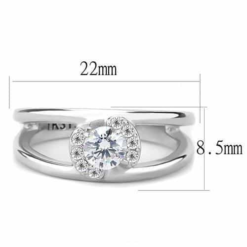 Stainless Steel CZ Round Halo Pave Split Shank Bypass Stack Ring view 4