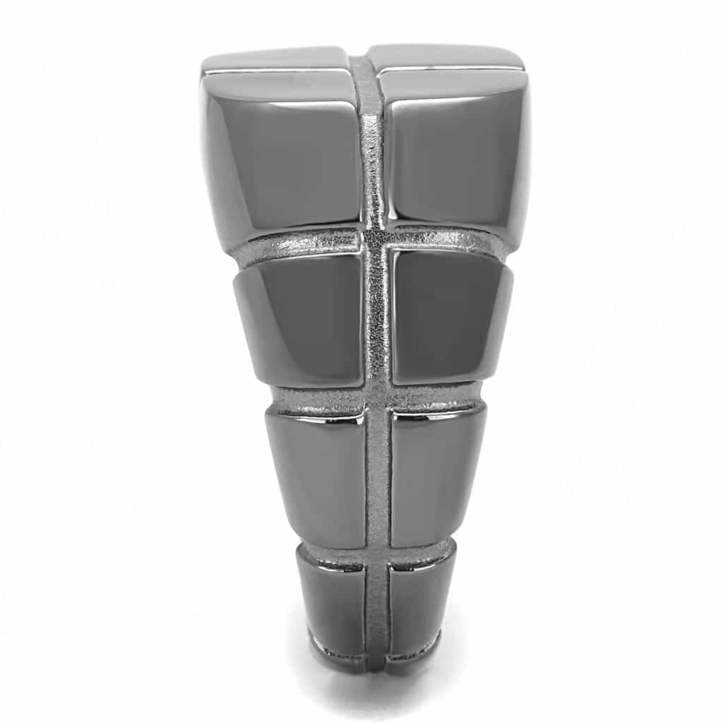 Stainless Steel Black IP Polished Cross Segment Wide Band Ring view 8