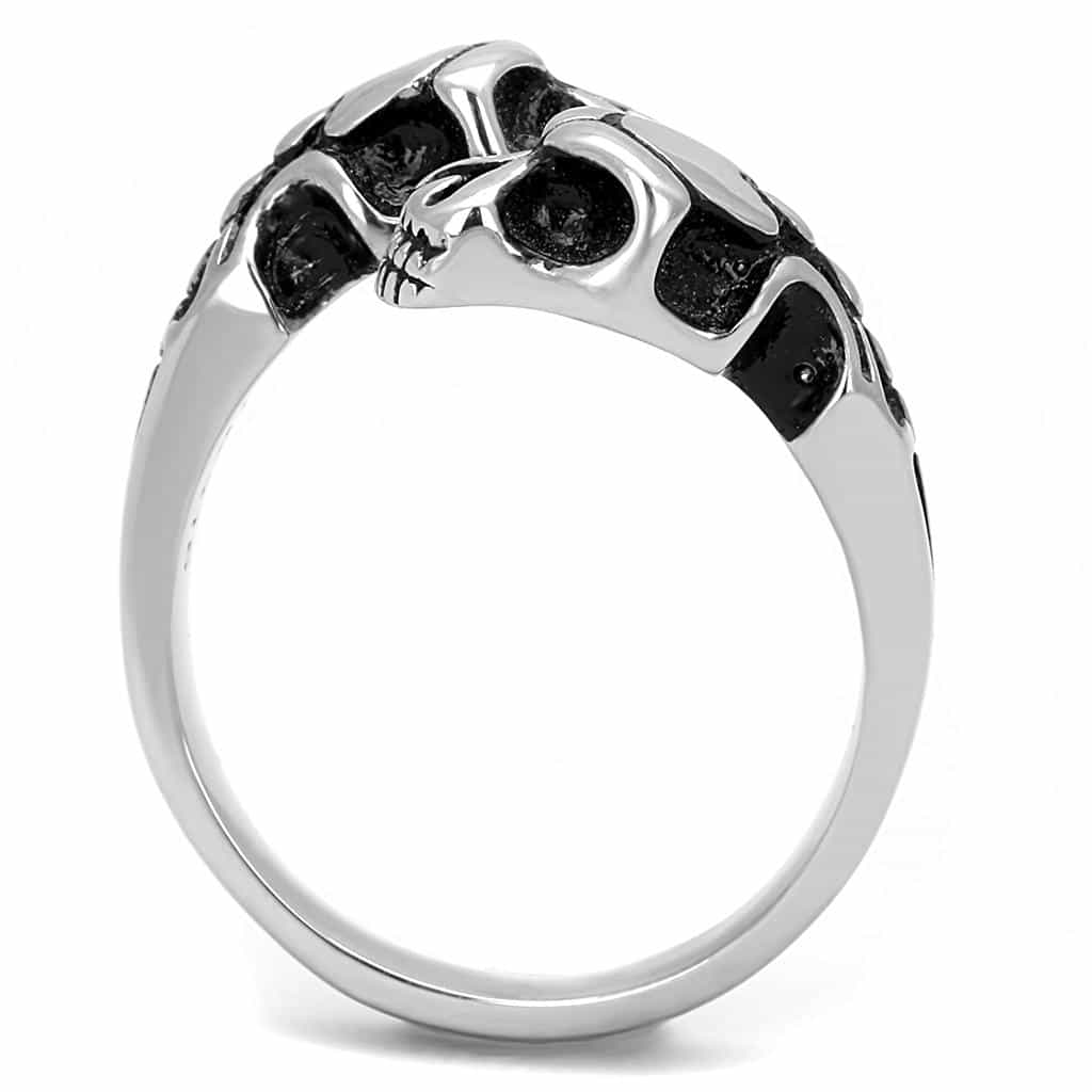 Stainless Steel Silver Skull Claw Open Wrap Biker Ring view 6