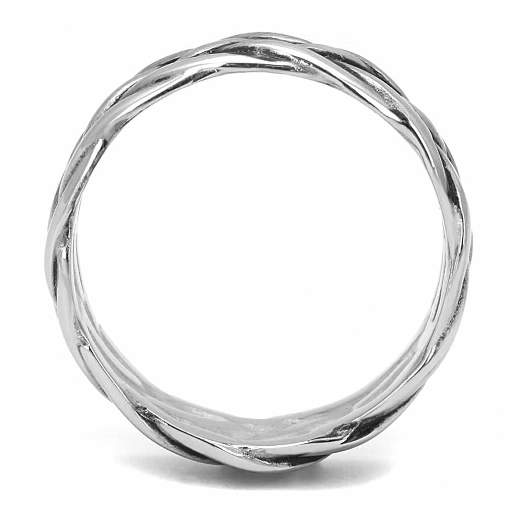 Stainless Steel Silver Braided Woven Celtic Wide Dome Band Ring view 6