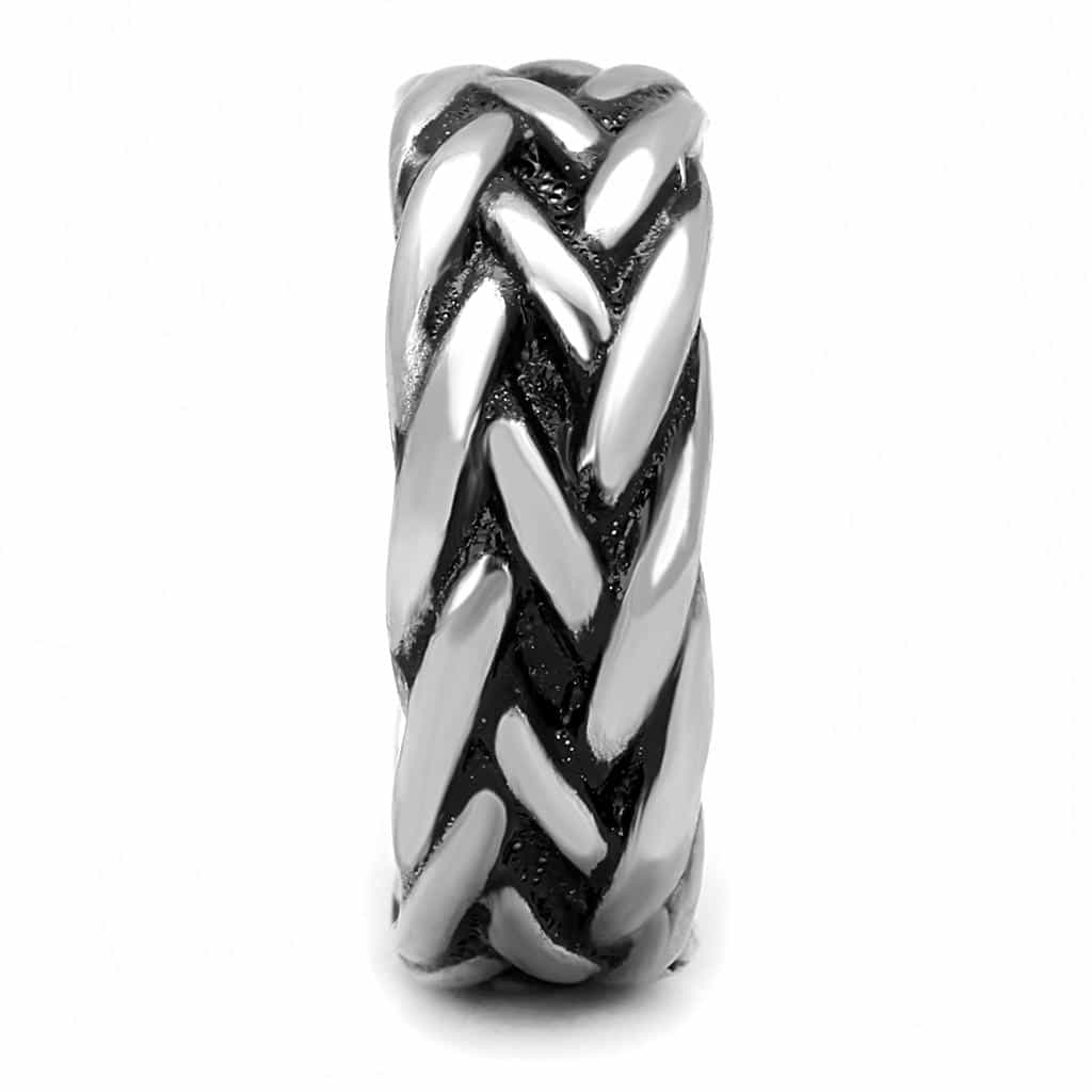 Stainless Steel Silver Braided Woven Celtic Wide Dome Band Ring view 8
