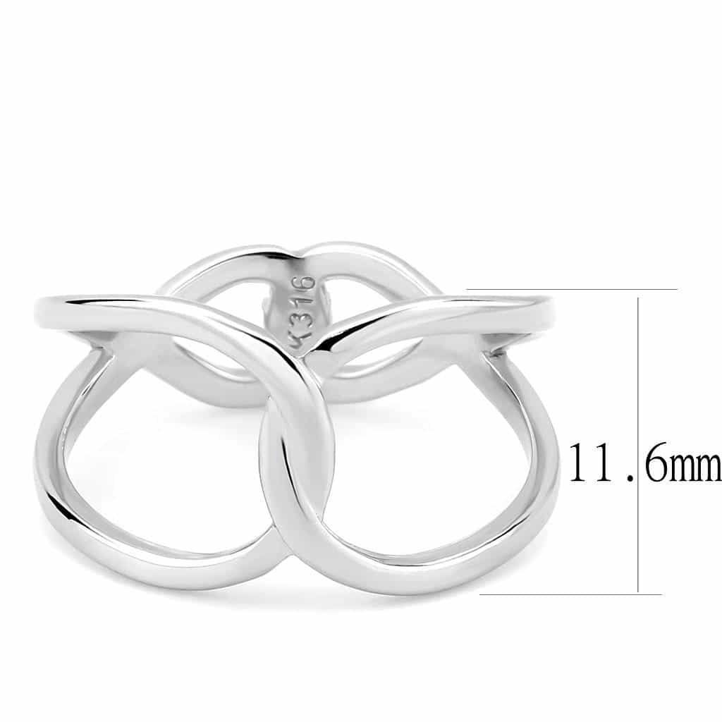 Stainless Steel Polished Peace Sign Cutout Open Ring view 4