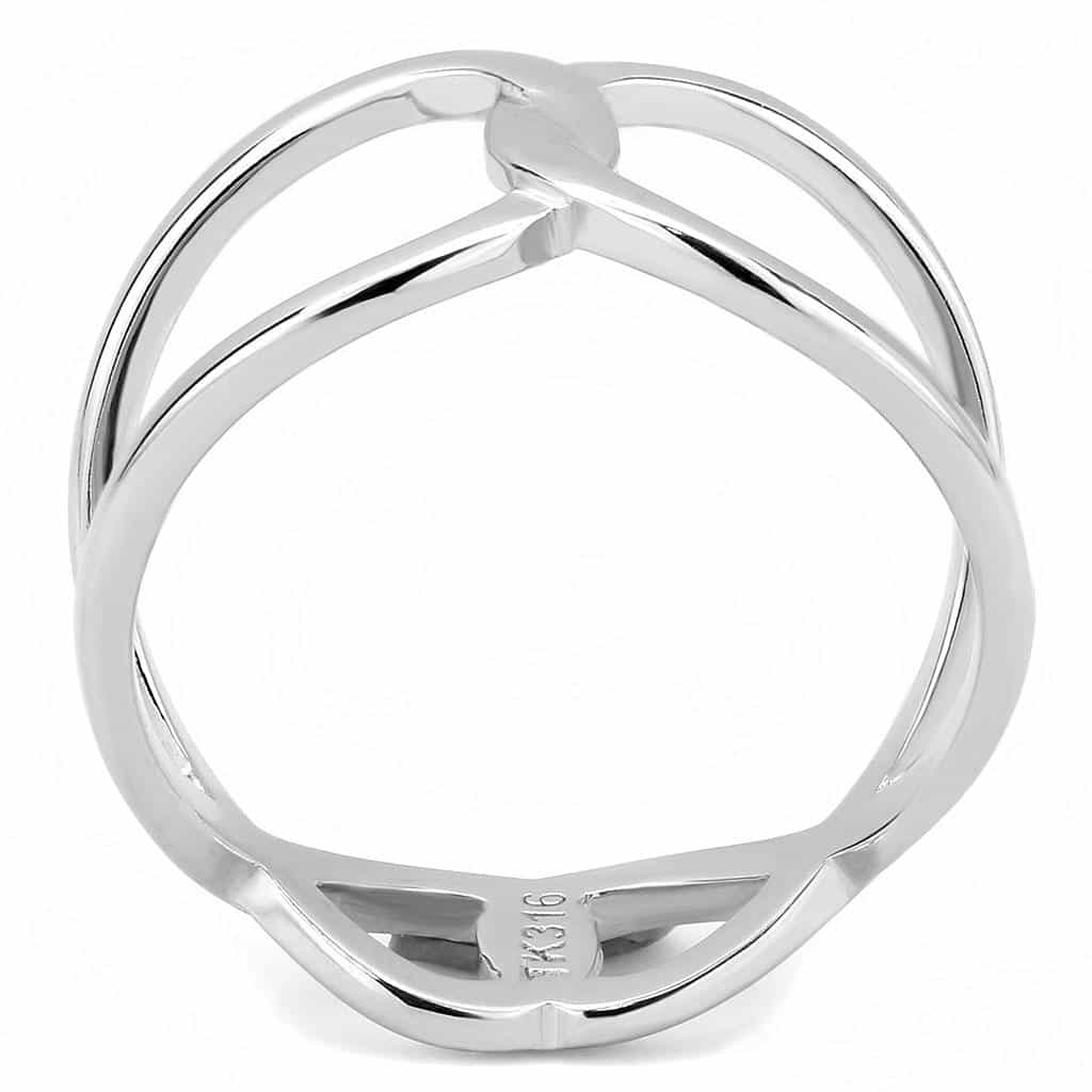 Stainless Steel Polished Peace Sign Cutout Open Ring view 6