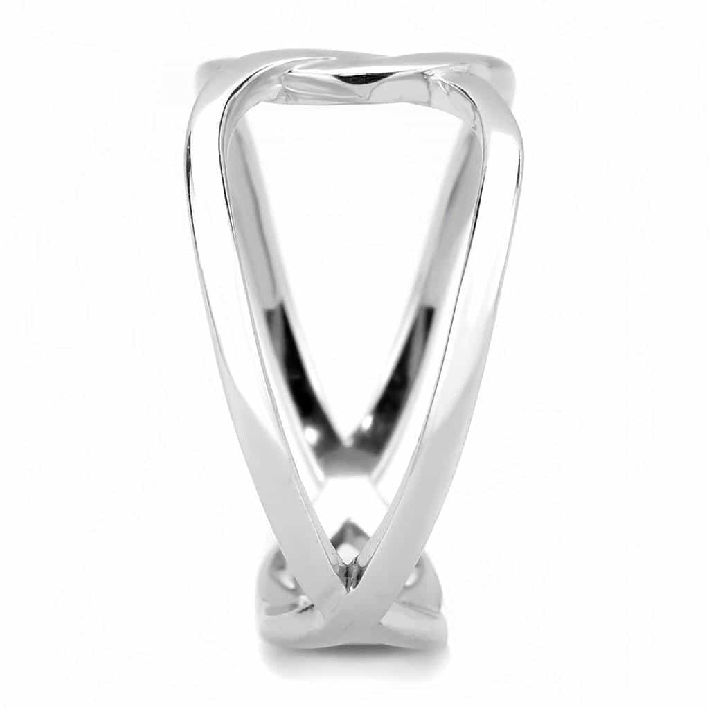 Stainless Steel Polished Peace Sign Cutout Open Ring view 8