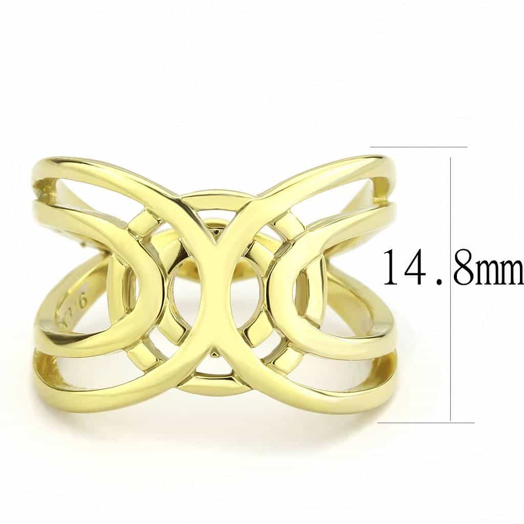Stainless Steel Gold IP Polished Celtic Trinity Knot Cutout Ring view 4
