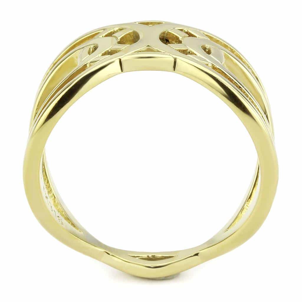 Stainless Steel Gold IP Polished Celtic Trinity Knot Cutout Ring view 6