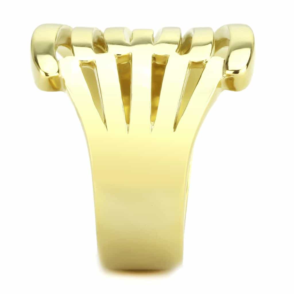 Stainless Steel Gold IP Open Cage Wide Band Ring view 8
