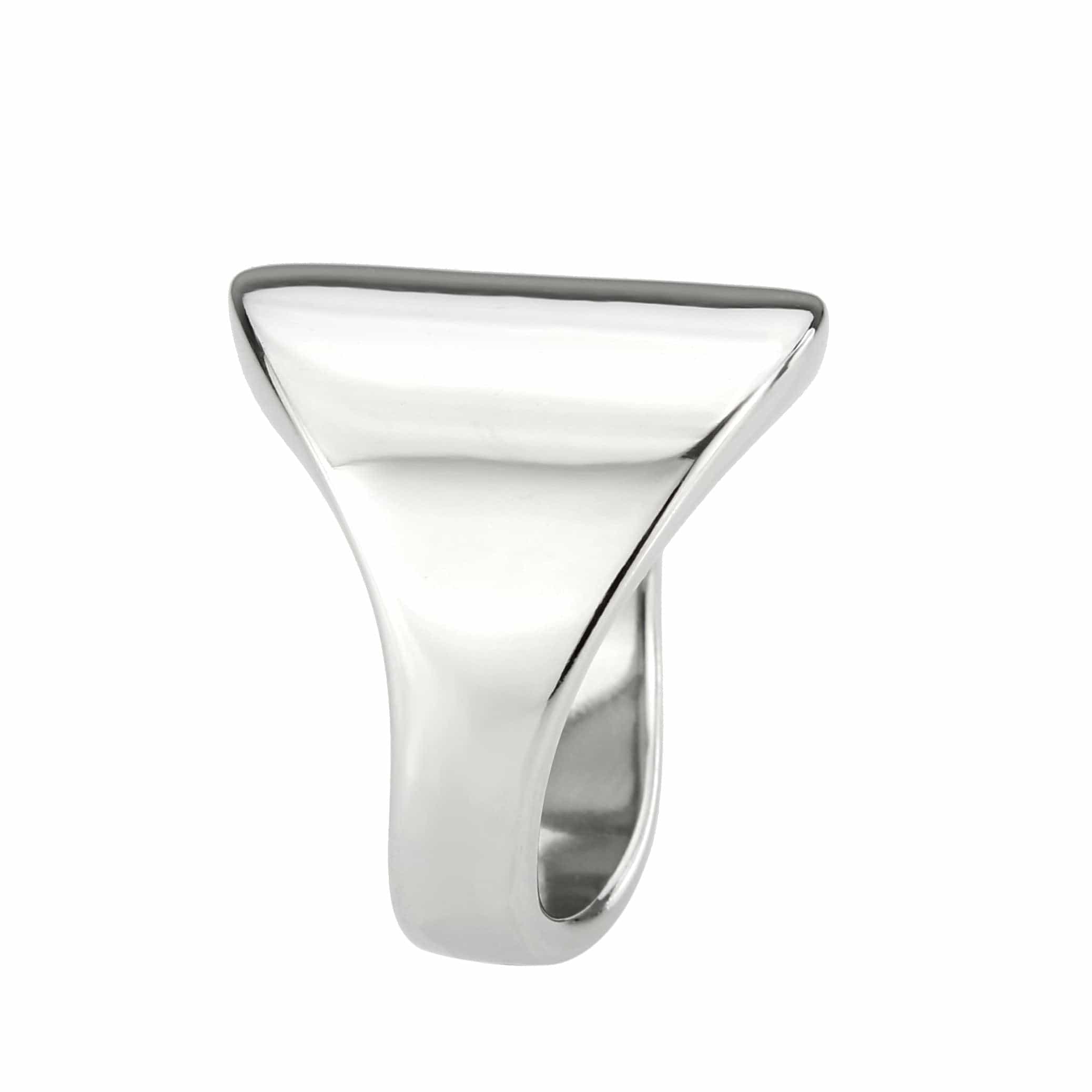 Stainless Steel Silver Polished Smooth Dome Shield Wide Band Ring view 8