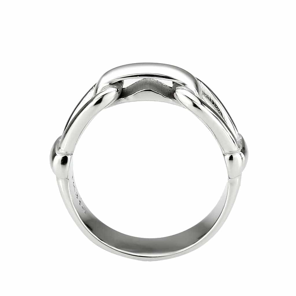 Stainless Steel Silver Polished Knot Buckle Wide Band Ring view 6