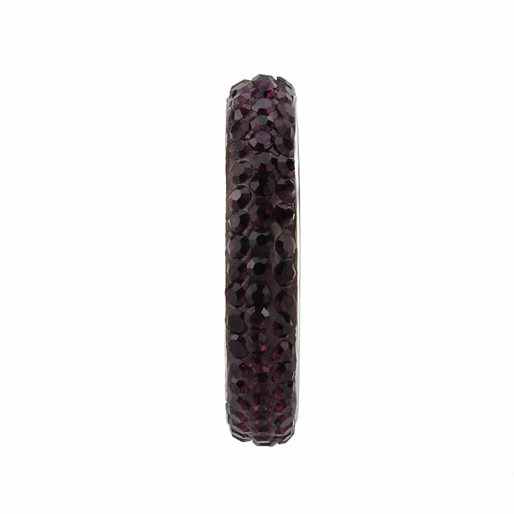 Stainless Steel Silver Amethyst Crystal Pave Eternity Band Ring view 8