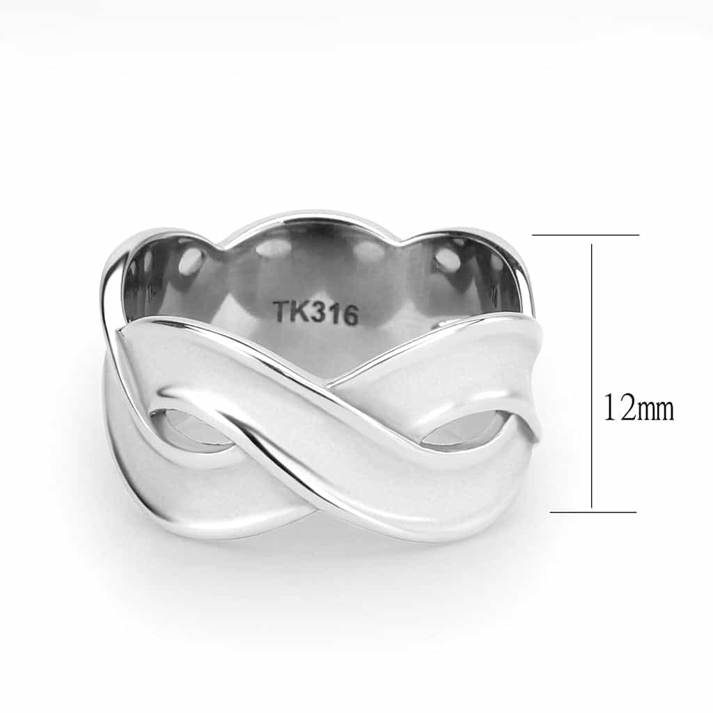 Stainless Steel Polished Braided Knot Wide Band Ring view 4