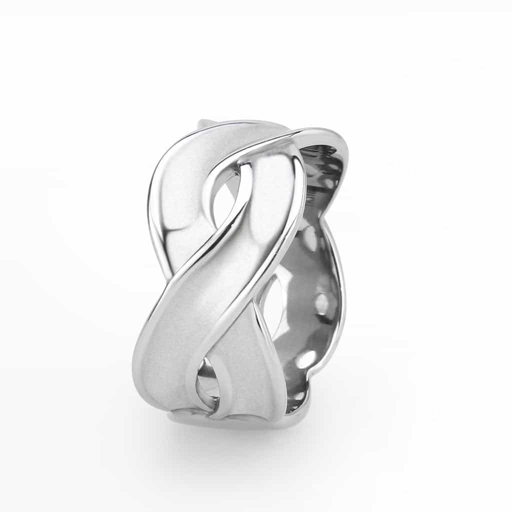Stainless Steel Polished Braided Knot Wide Band Ring view 8