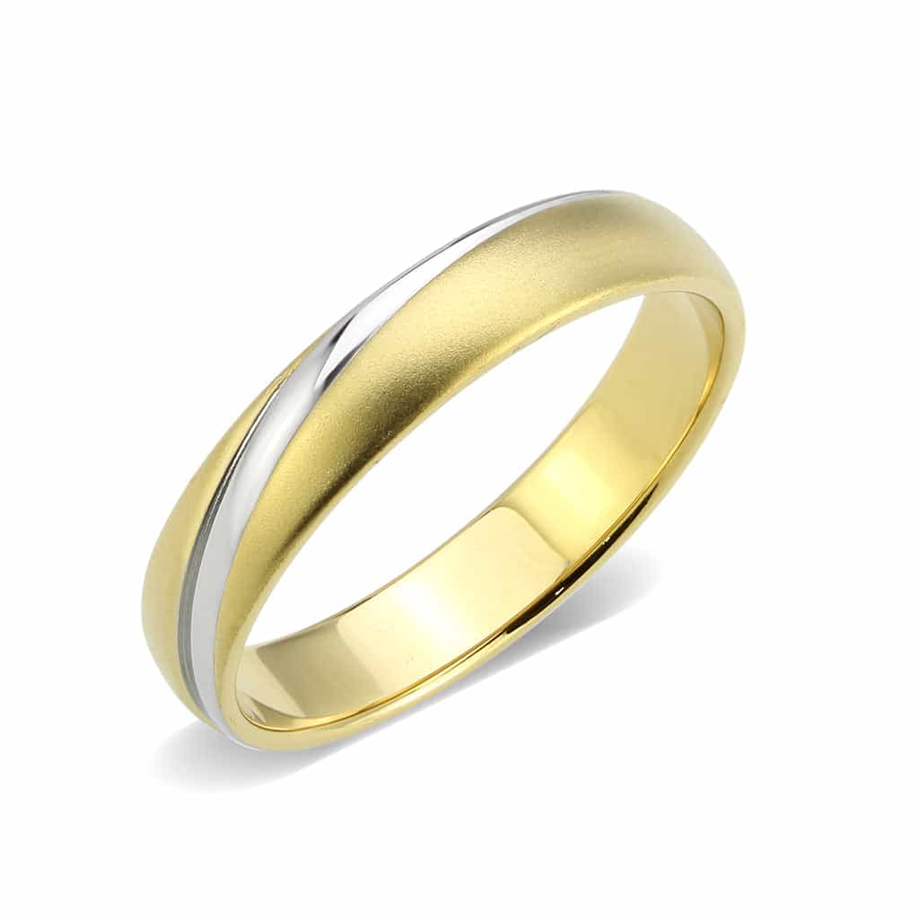 Stainless Steel Gold IP Polished Classic Wedding Band Ring view 2