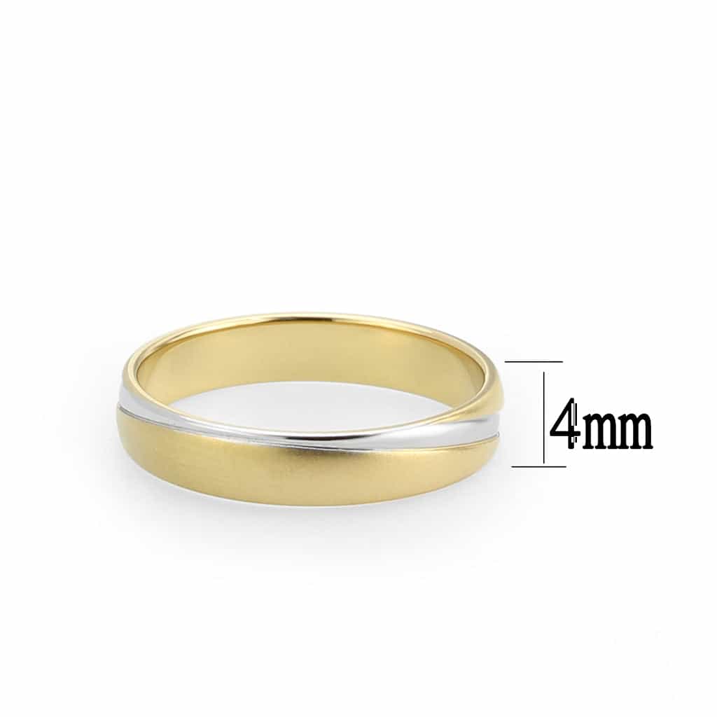 Stainless Steel Gold IP Polished Classic Wedding Band Ring view 4