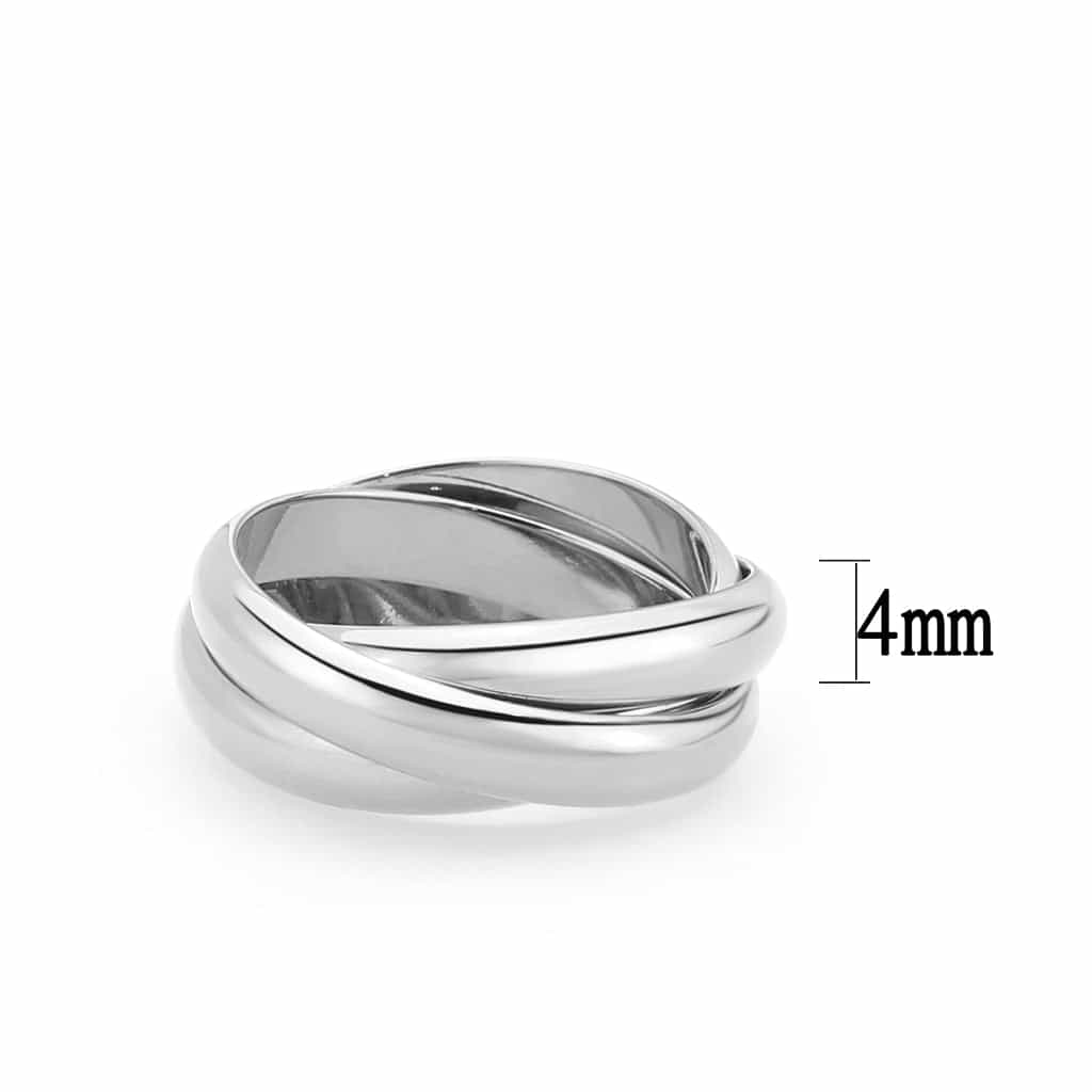Stainless Steel Silver Polished Triple Interlocking Rolling Ring view 4