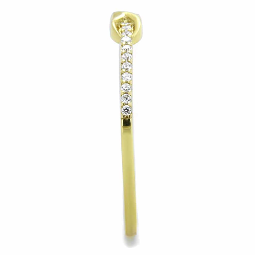Sterling Silver Gold Two Tone CZ Infinity Knot Thin Ring view 8